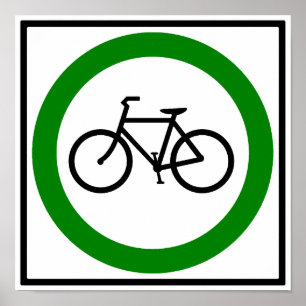 Poster Sinal da estrada do tráfego de bicicleta
