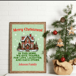 Poster Sinal da Família Cozy Christmas Cottage