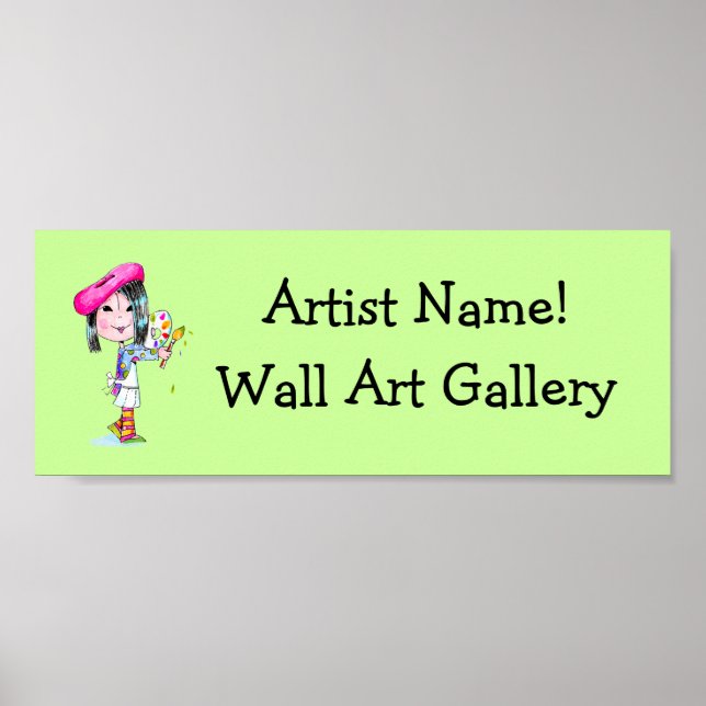 Poster Sinal da Galeria de Arte sob encomenda (Frente)