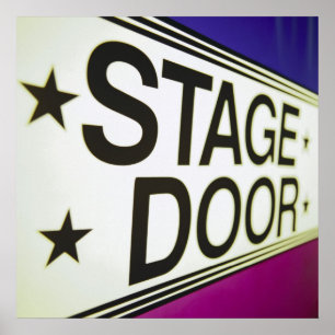 Póster Sinal da porta de palco do teatro