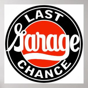 Póster Sinal da possibilidade da garagem do vintage