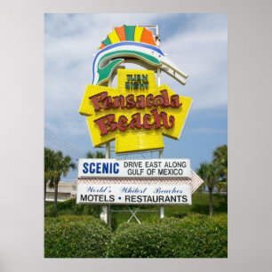 Póster Sinal da praia de Pensacola