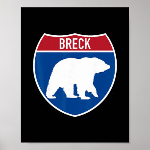 Poster Sinal da Rodovia Interestadual Breck Colorado Bear