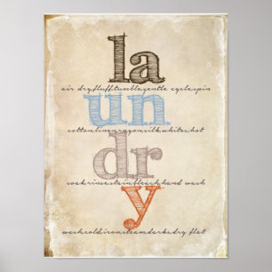 Póster Sinal da sala de lavandaria