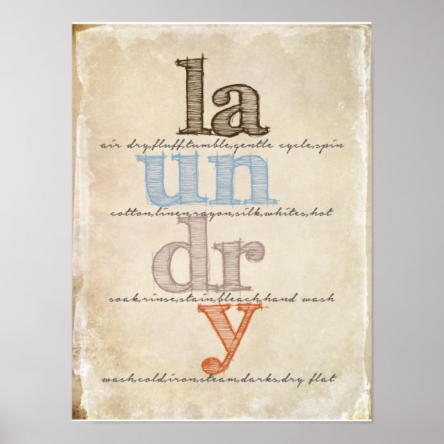 Póster Sinal da sala de lavandaria (Frente)