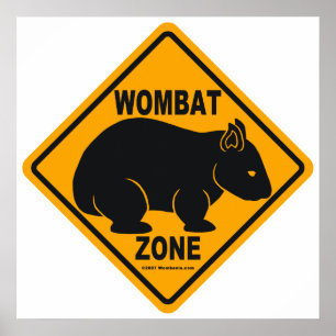 Poster Sinal da zona de Wombat