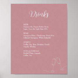 Poster Sinal das Bebidas Simples Semelhantes, Rosa e Bran