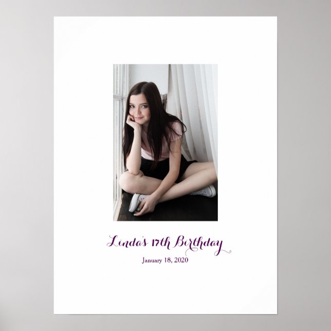 Póster Sinal de 17 de aniversário no Conselho 17 (Frente)