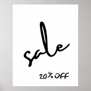 Poster Sinal de 20% de vendas, cartazes Boutique, venda a