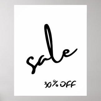 Poster Sinal de 30% de vendas, cartazes Boutique, venda a