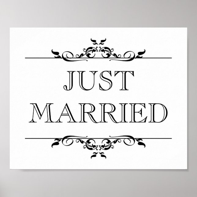 Póster Sinal de adereço para foto de casamento Recém-casa (Frente)