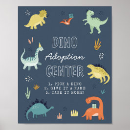 Poster Sinal de Adoção de Dinossauro Fofo