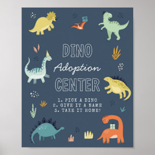 Poster Sinal de Adoção de Dinossauro Fofo