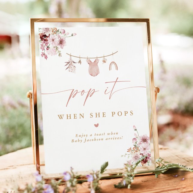 Poster Sinal de Agradecimento de Champanhe para Chá de Be (Criador carregado)