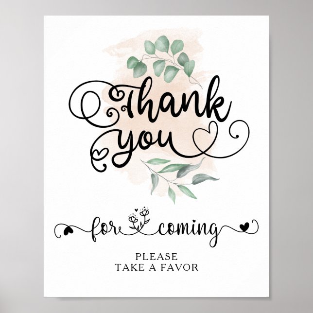 Poster Sinal de agradecimento para casamento dourado com  (Frente)