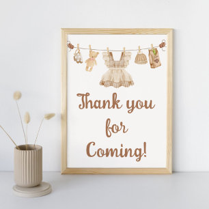 Poster Sinal de Agradecimento para Chá de Bebê Café Brewi