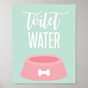 Poster Sinal de Água de Banheiro para Festa de Aniversári
