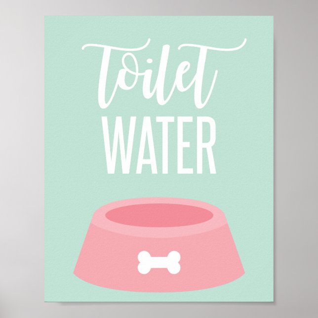 Poster Sinal de Água de Banheiro para Festa de Aniversári (Frente)