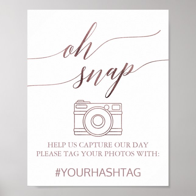 Poster Sinal de Ajuste de Caligrafia Dourada Elegante Ros (Frente)