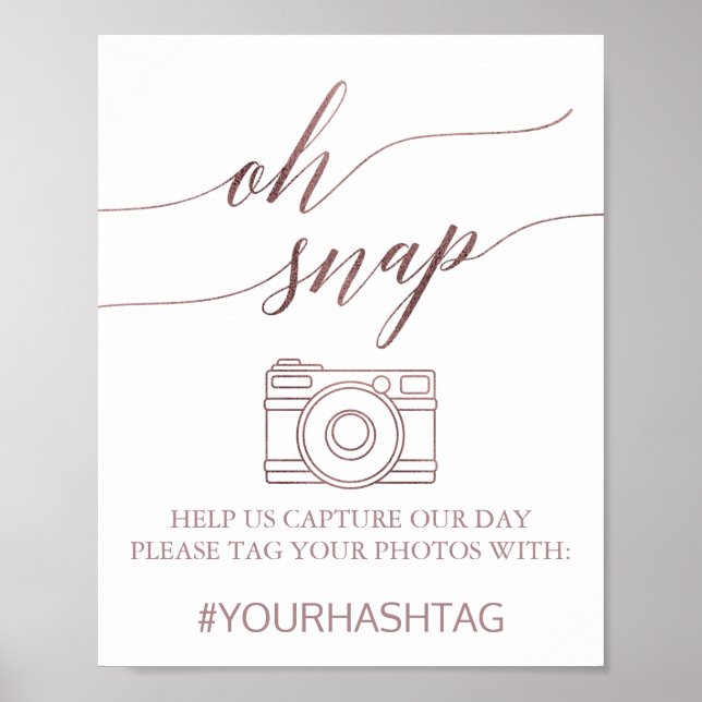 Poster Sinal de Ajuste de Caligrafia Dourada Elegante Ros (Frente)