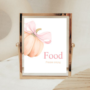 Poster Sinal de Alimentação de Pequena Abóbora Laranja co