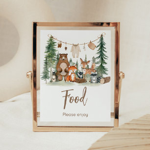 Poster Sinal de Alimentação para Chá de Bebê de Animais d