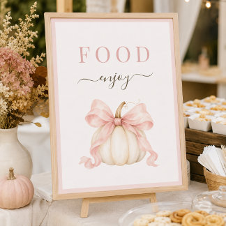 Poster Sinal de Alimentação para Chás de Bebê Menina com 