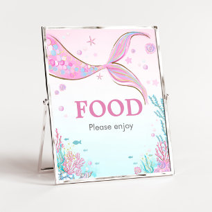 Poster Sinal de Alimentação para Chás de Bebê Sereia