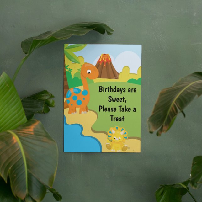 Poster Sinal de ameaças à Festa de aniversário do dinossa (Criador carregado)