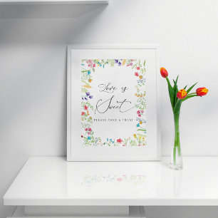 Poster Sinal de Amor de Flor Silvestre é Doce Por Favor L