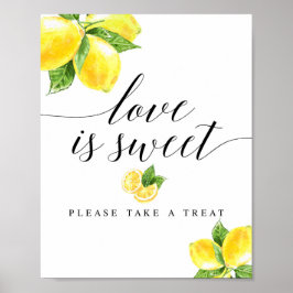 Poster Sinal de Amor de Limão Cítrico é Doce 8x10"
