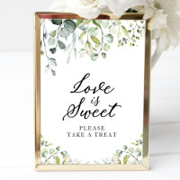 Sinal de Amor Doce com Verdejante Fofo de Eucalipt