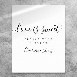 Poster Sinal de Amor Doce em Letra Elegante Preto e Branc