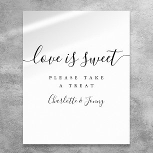 Poster Sinal de Amor Doce em Letra Elegante Preto e Branc