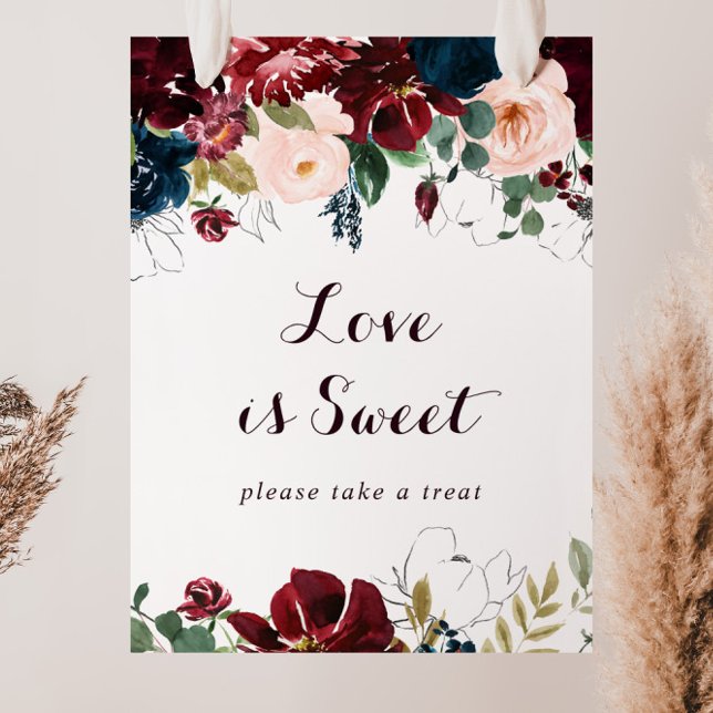 Poster Sinal de Amor Doce Ilustrado com Aquarela de Outon (Criador carregado)