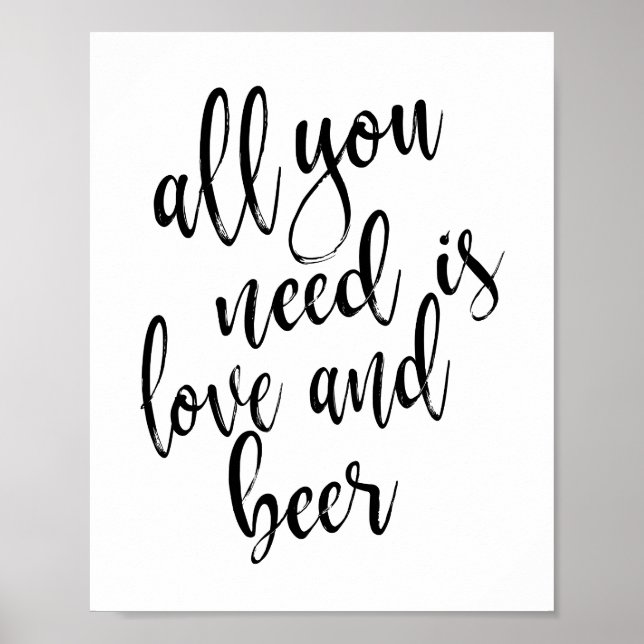 Póster Sinal de Amor e Cerveja 8x10 (Frente)