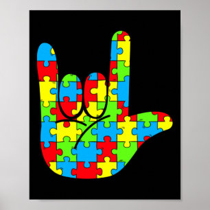Poster Sinal de Amor em Língua de Sinais Conscientização 
