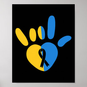 Poster Sinal de Amor em Língua de Sinais Não-Verbal Consc