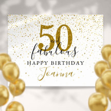 Sinal de Aniversário 50 e Fabuloso Dourado e Preto
