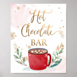 Poster Sinal de aniversário de Bar de chocolate quente ca