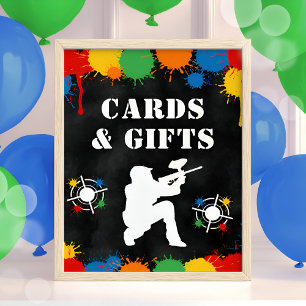 Poster Sinal de Aniversário de criança do Paintball - Pla