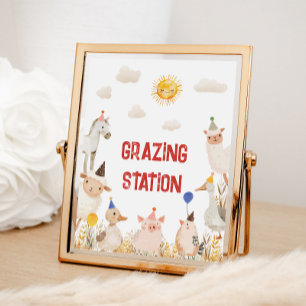Poster Sinal de Aniversário de Fazenda da Estação Grazing