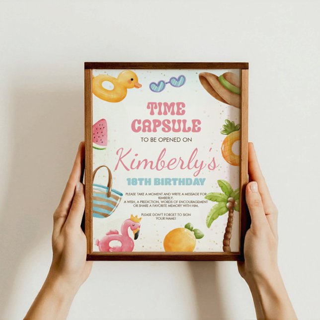 Poster Sinal de Aniversário de Praia, Sinal de Cápsula Ho (Criador carregado)