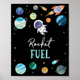 Poster Sinal de aniversário do combustível do Astronauta 