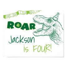 Sinal de Aniversário do Dinosaur Roar