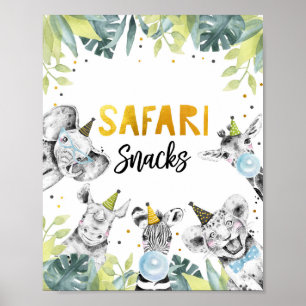 Poster Sinal de Aniversário do Safari Snack Safari