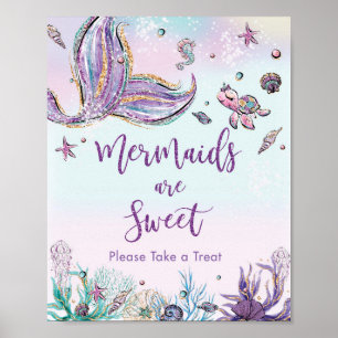 Poster Sinal de Aniversário do Whimsical Sereid Tail Swe