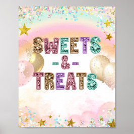Poster Sinal de Aniversário Duplo com Lantejoulas Pastel
