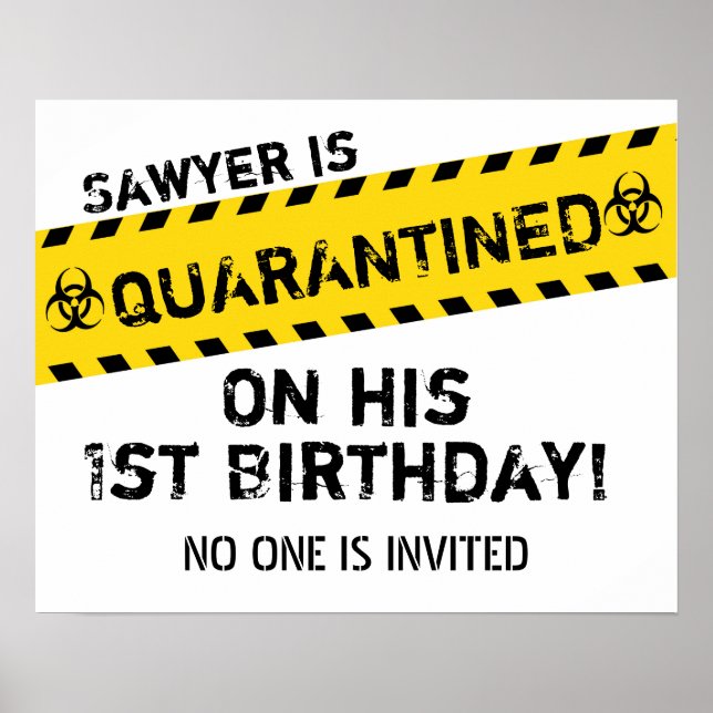 Poster Sinal de Aniversário em Quarentena (Frente)