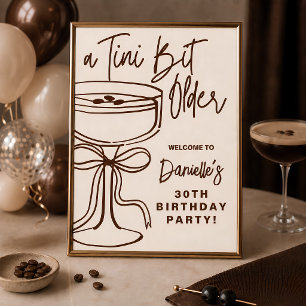 Poster Sinal de Aniversário Espresso Martini Um Pouco Mai